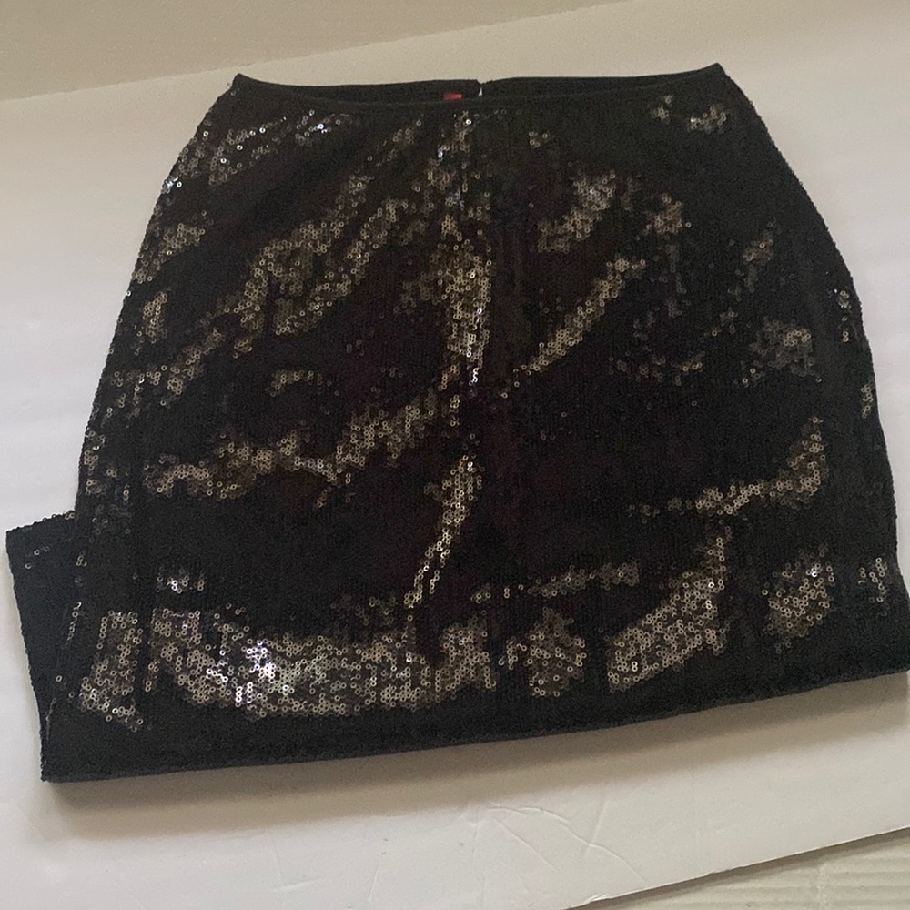Ruby Ribbon black sequin festive formal pencil skirt, size XS